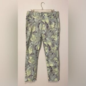 Floral ankle-length jeans with some stretch, Size: 10